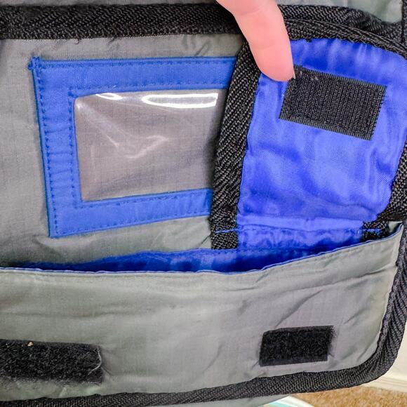 Mudd Messenger Sling Crossbody Bag Cosmetic Organizer Gray Black 90s Y2K Vintage - Picture 5 of 12